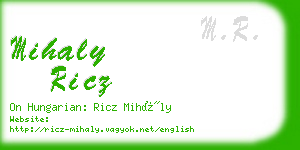 mihaly ricz business card
